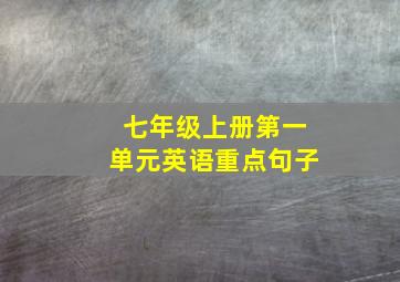 七年级上册第一单元英语重点句子