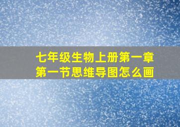 七年级生物上册第一章第一节思维导图怎么画