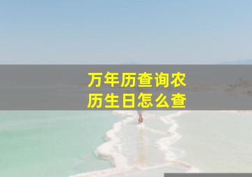 万年历查询农历生日怎么查