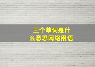 三个单词是什么意思网络用语