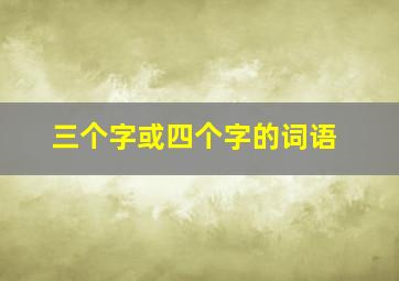 三个字或四个字的词语