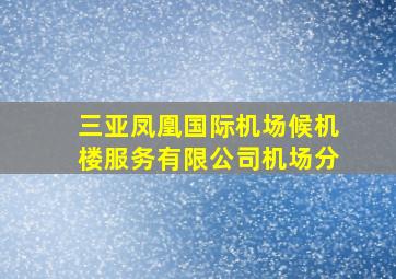 三亚凤凰国际机场候机楼服务有限公司机场分