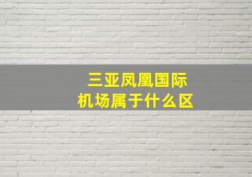 三亚凤凰国际机场属于什么区