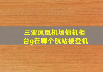 三亚凤凰机场值机柜台g在哪个航站楼登机