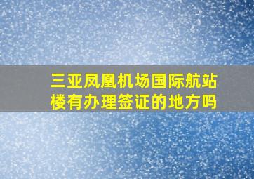 三亚凤凰机场国际航站楼有办理签证的地方吗