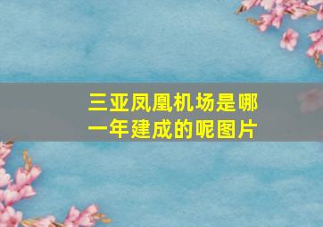 三亚凤凰机场是哪一年建成的呢图片