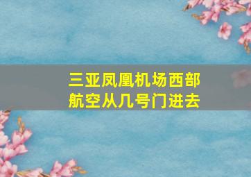 三亚凤凰机场西部航空从几号门进去