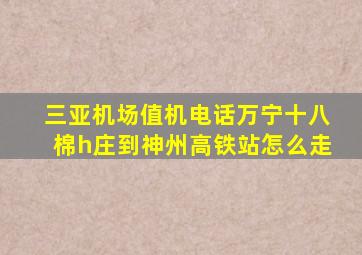 三亚机场值机电话万宁十八棉h庄到神州高铁站怎么走