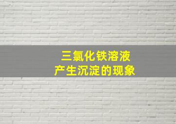 三氯化铁溶液产生沉淀的现象