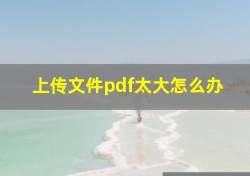 上传文件pdf太大怎么办