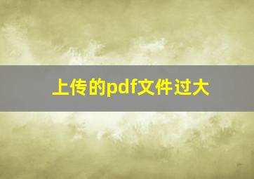 上传的pdf文件过大