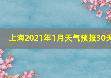 上海2021年1月天气预报30天