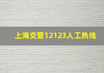 上海交管12123人工热线