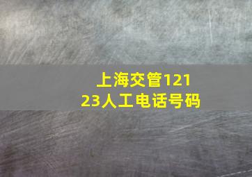 上海交管12123人工电话号码