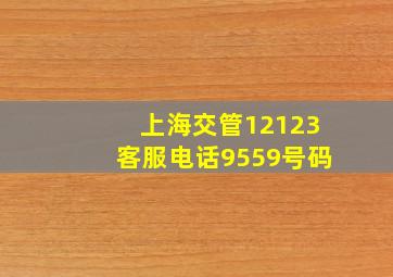 上海交管12123客服电话9559号码