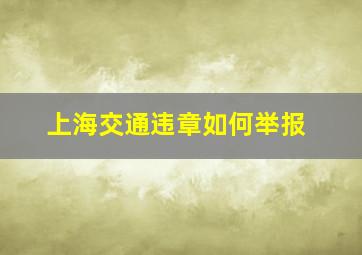 上海交通违章如何举报