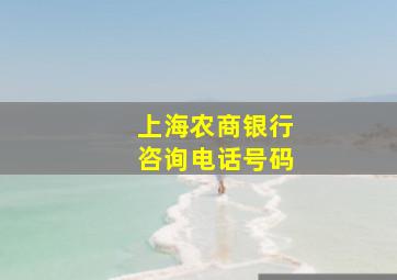 上海农商银行咨询电话号码