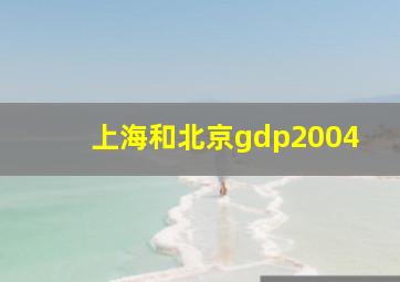 上海和北京gdp2004