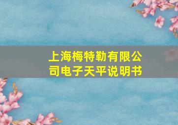 上海梅特勒有限公司电子天平说明书