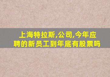 上海特拉斯,公司,今年应聘的新员工到年底有股票吗