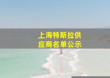 上海特斯拉供应商名单公示