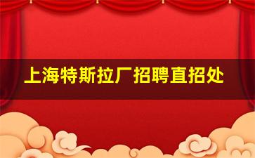 上海特斯拉厂招聘直招处