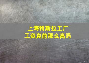 上海特斯拉工厂工资真的那么高吗