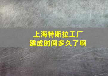 上海特斯拉工厂建成时间多久了啊