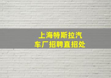 上海特斯拉汽车厂招聘直招处