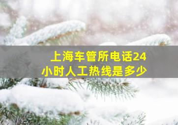 上海车管所电话24小时人工热线是多少