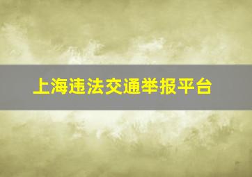 上海违法交通举报平台