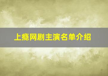 上瘾网剧主演名单介绍