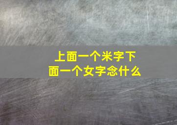 上面一个米字下面一个女字念什么