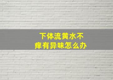 下体流黄水不痒有异味怎么办