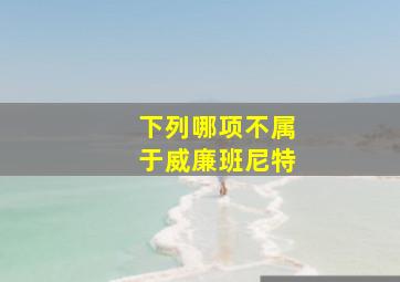 下列哪项不属于威廉班尼特