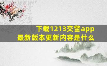 下载1213交警app最新版本更新内容是什么