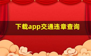 下载app交通违章查询