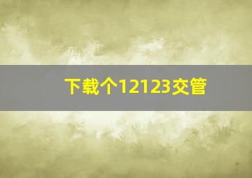 下载个12123交管