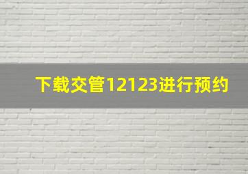 下载交管12123进行预约