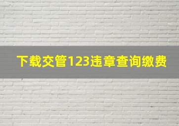 下载交管123违章查询缴费