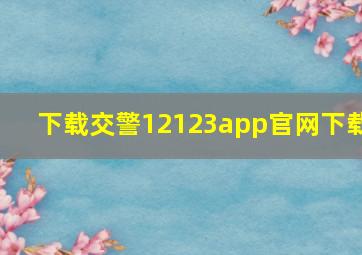 下载交警12123app官网下载