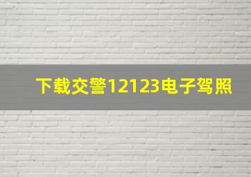 下载交警12123电子驾照