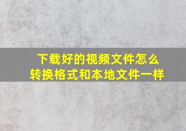 下载好的视频文件怎么转换格式和本地文件一样