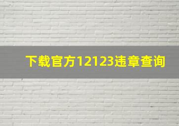 下载官方12123违章查询