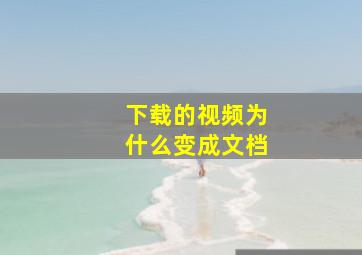 下载的视频为什么变成文档