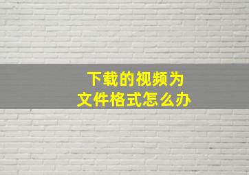 下载的视频为文件格式怎么办