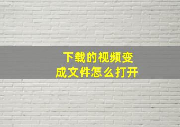 下载的视频变成文件怎么打开