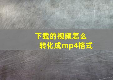 下载的视频怎么转化成mp4格式