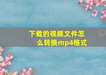 下载的视频文件怎么转换mp4格式