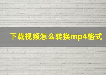 下载视频怎么转换mp4格式